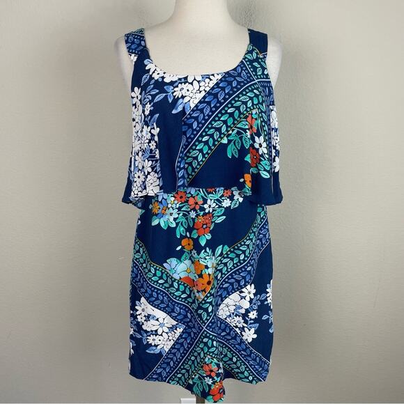 Maeve Blue Floral Tisana Sleeveless Dress 0 - Picture 2 of 8